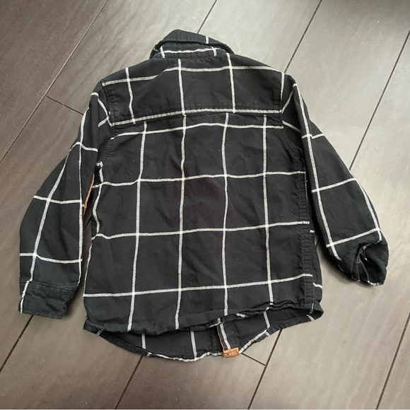 Carter’s black & white striped dress shirt with brown corduroy elbow patches 24M - Picture 3 of 3